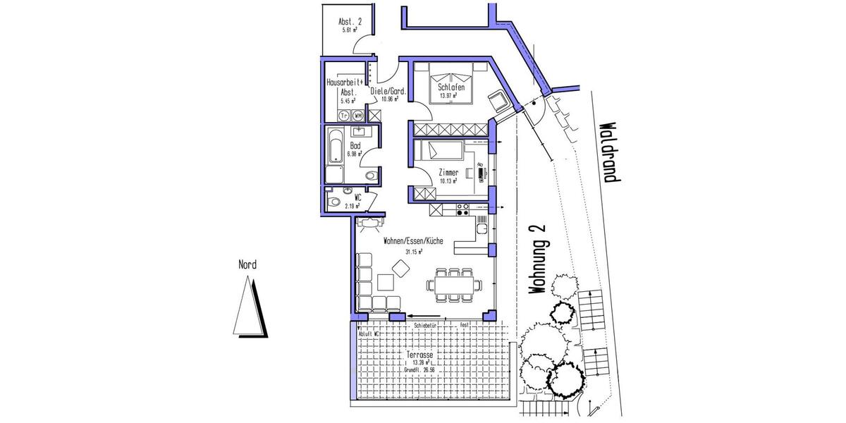 Terrassenwohnung Albstadt - 3.5 Zimmer, 91 m&sup2;, 1.200&euro; | Angebot:26692415