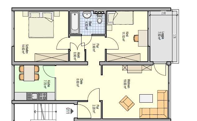 Etagenwohnung Hamm Dasbeck - 3 Zimmer, 76 m&sup2;, 600&euro; | Angebot:23428085