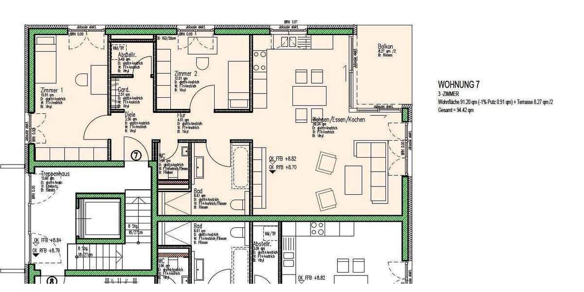 Etagenwohnung Weil am Rhein - 3 Zimmer, 93 m&sup2;, 1.525&euro; | Angebot:25703784