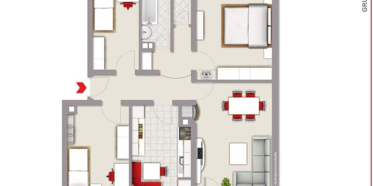 Etagenwohnung Villingen-Schwenningen Villingen - 4 Zimmer, 85 m&sup2;, 898&euro; | Angebot:24698537