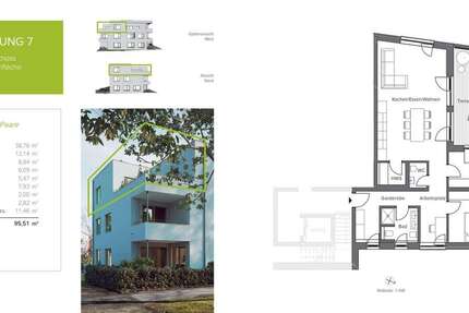 Wohnung Langenau - 3.5 Zimmer, 96 m&sup2;, 1.400&euro; | Angebot:25126148