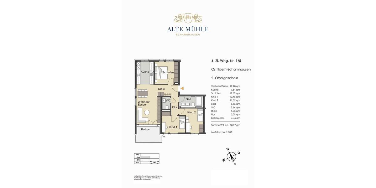 Etagenwohnung Ostfildern - 4 Zimmer, 89 m&sup2;, 1.690&euro; | Angebot:24748874