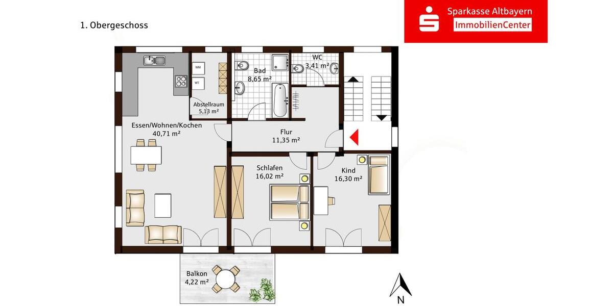 Etagenwohnung Schrobenhausen - 3 Zimmer, 105 m&sup2;, 1.000&euro; | Angebot:26266943