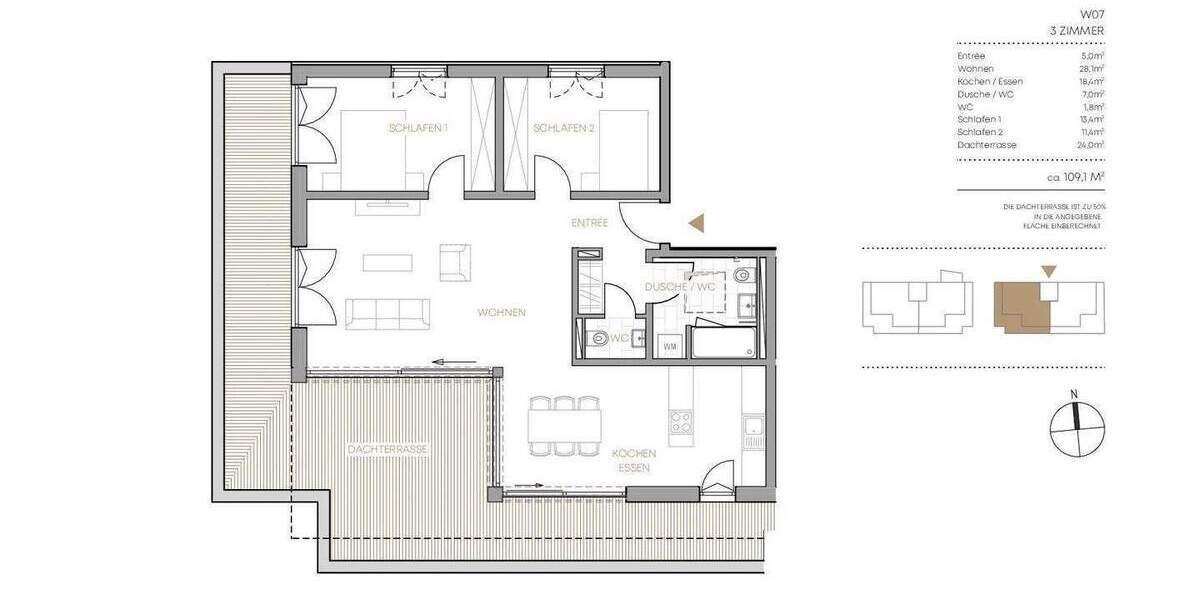 Etagenwohnung Lörrach - 3 Zimmer, 109 m&sup2;, 1.746&euro; | Angebot:26344501
