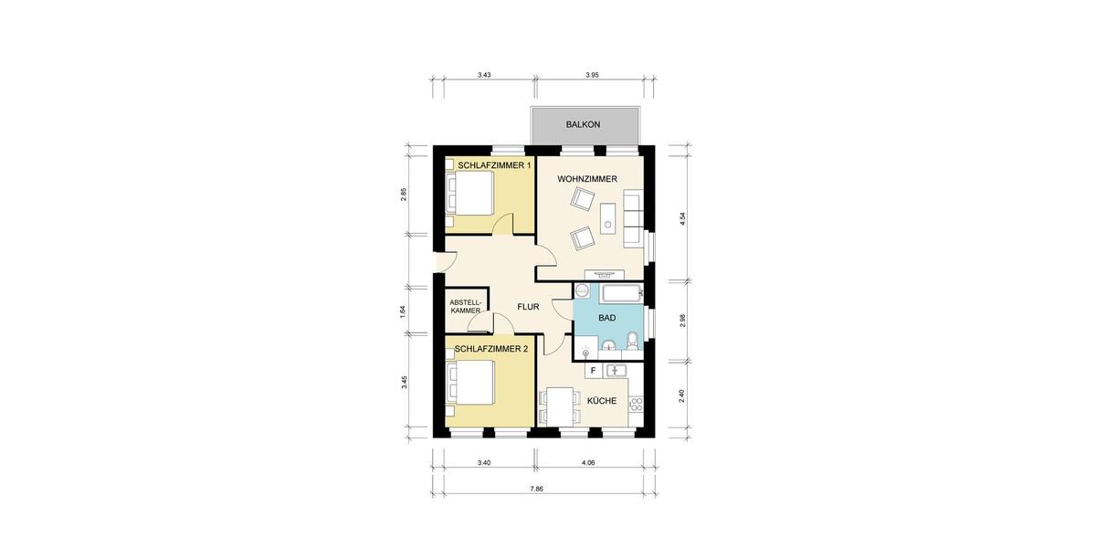Erdgeschoßwohnung Hainichen - 3 Zimmer, 74 m&sup2;, 666&euro; | Angebot:26496974