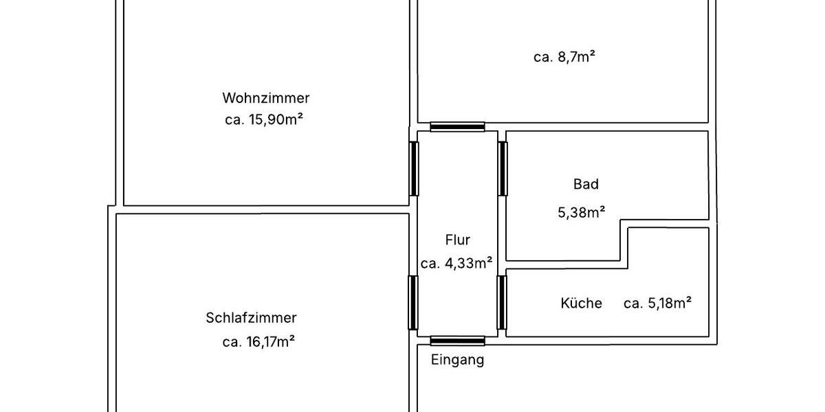 Etagenwohnung Gräfenhainichen - 3 Zimmer, 56 m&sup2;, 520&euro; | Angebot:26038893