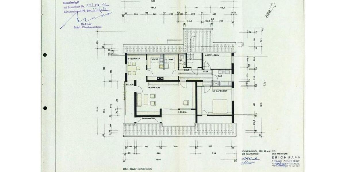 Dachgeschoßwohnung Villingen-Schwenningen Schwenningen - 3 Zimmer, 102 m&sup2;, 1.200&euro; | Angebot:25233030