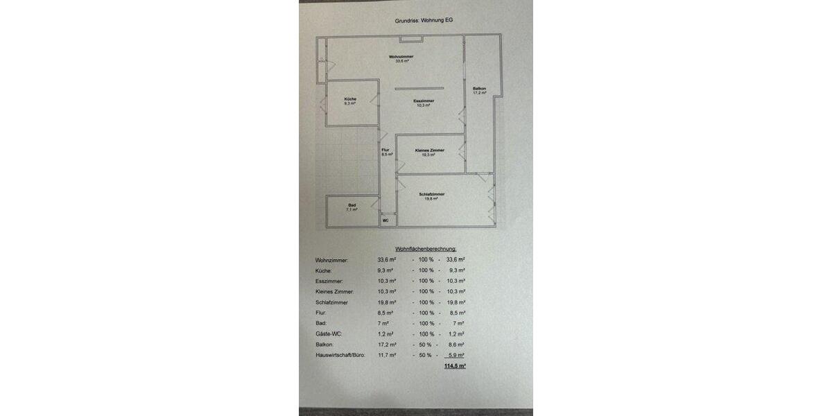 Hochparterre Rosbach vor der Höhe - 3.5 Zimmer, 114 m&sup2;, 1.350&euro; | Angebot:26632471
