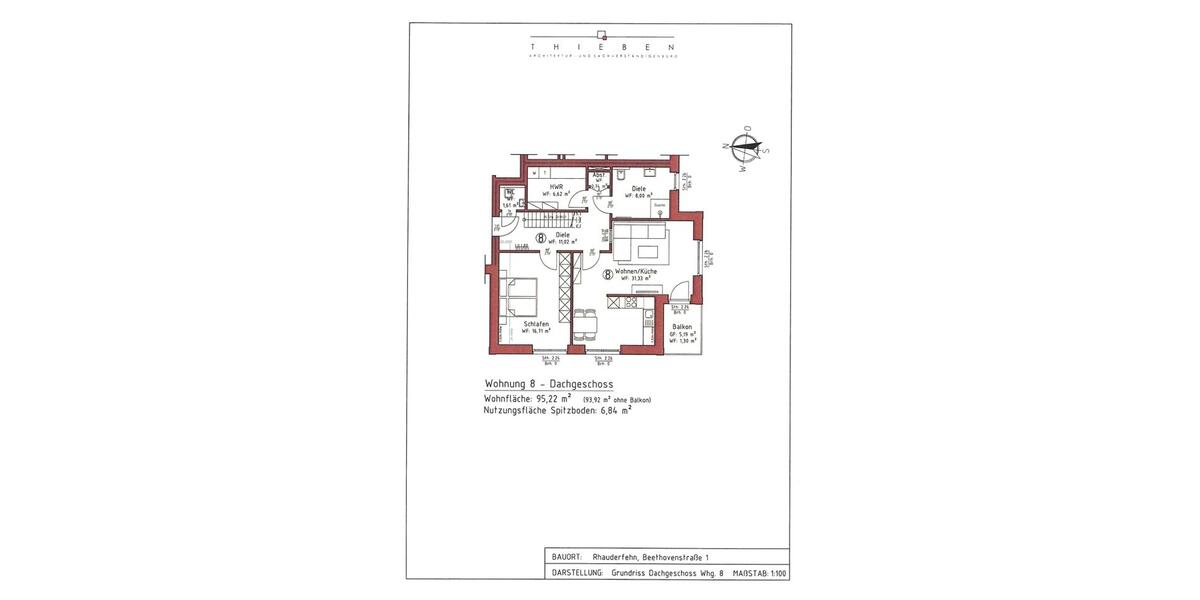 Etagenwohnung Rhauderfehn - 3 Zimmer, 97 m&sup2;, 1.115&euro; | Angebot:26177655