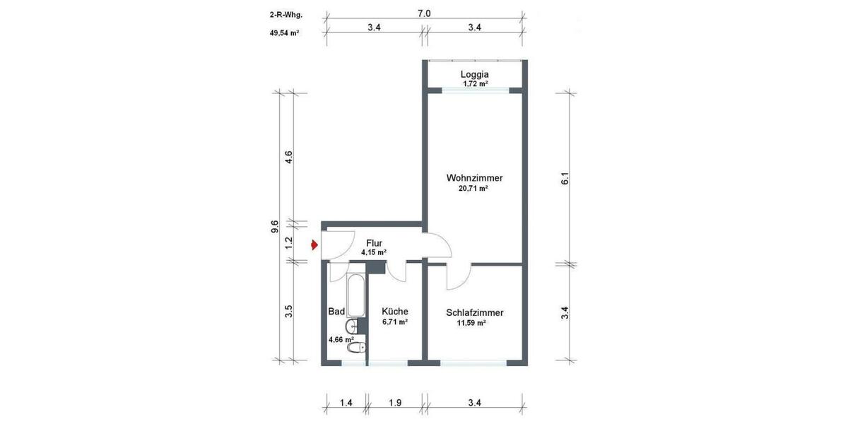 Etagenwohnung Coswig - 2 Zimmer, 49 m&sup2;, 420&euro; | Angebot:26236341