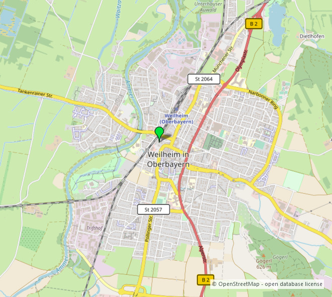 Etagenwohnung Weilheim in Oberbayern Weilheim - 2 Zimmer, 73 m&sup2;, 1.095&euro; | Angebot:24483789