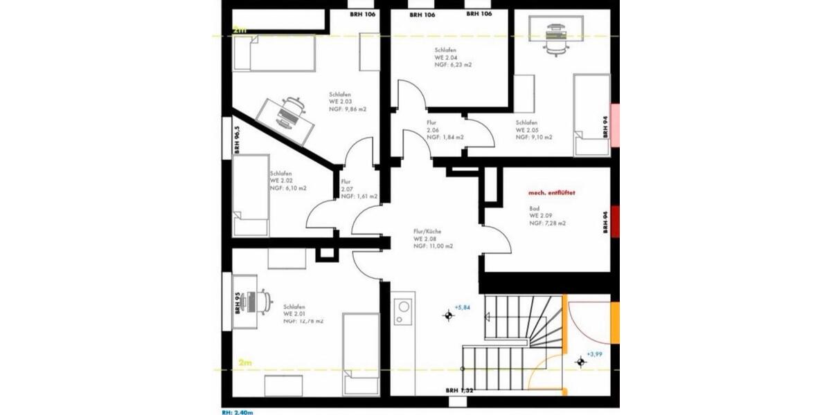 Dachgeschoßwohnung Wetzlar Dutenhofen - 4 Zimmer, 96 m&sup2;, 550&euro; | Angebot:26167056