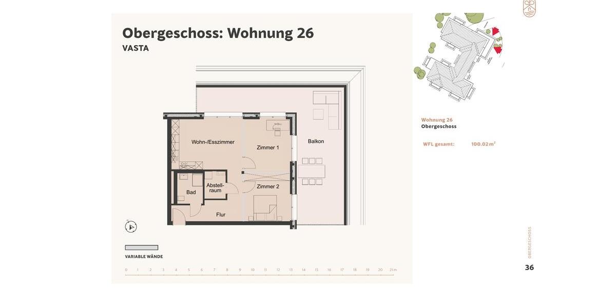 Etagenwohnung Wildeshausen - 3 Zimmer, 100 m&sup2;, 1.105&euro; | Angebot:26621124