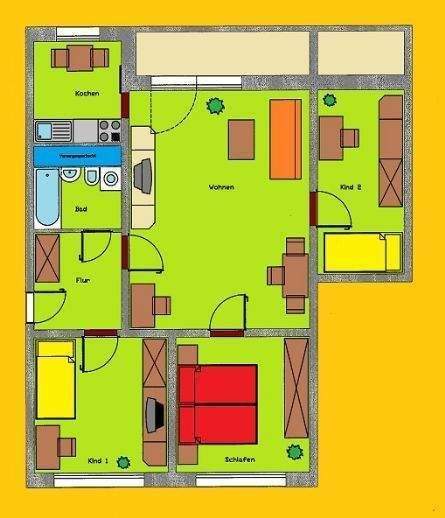 Etagenwohnung Thalheim/Erzgebirge Erzgebirge - 4 Zimmer, 80 m&sup2;, 416&euro; | Angebot:25822133