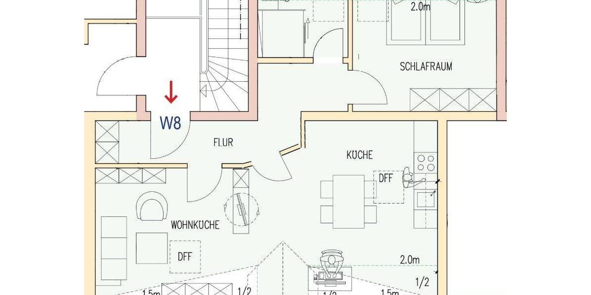 Etagenwohnung Kraiburg - 2 Zimmer, 65 m&sup2;, 815&euro; | Angebot:26816807
