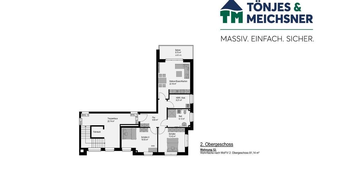 Etagenwohnung Bösel - 3 Zimmer, 81 m&sup2;, 745&euro; | Angebot:25099647