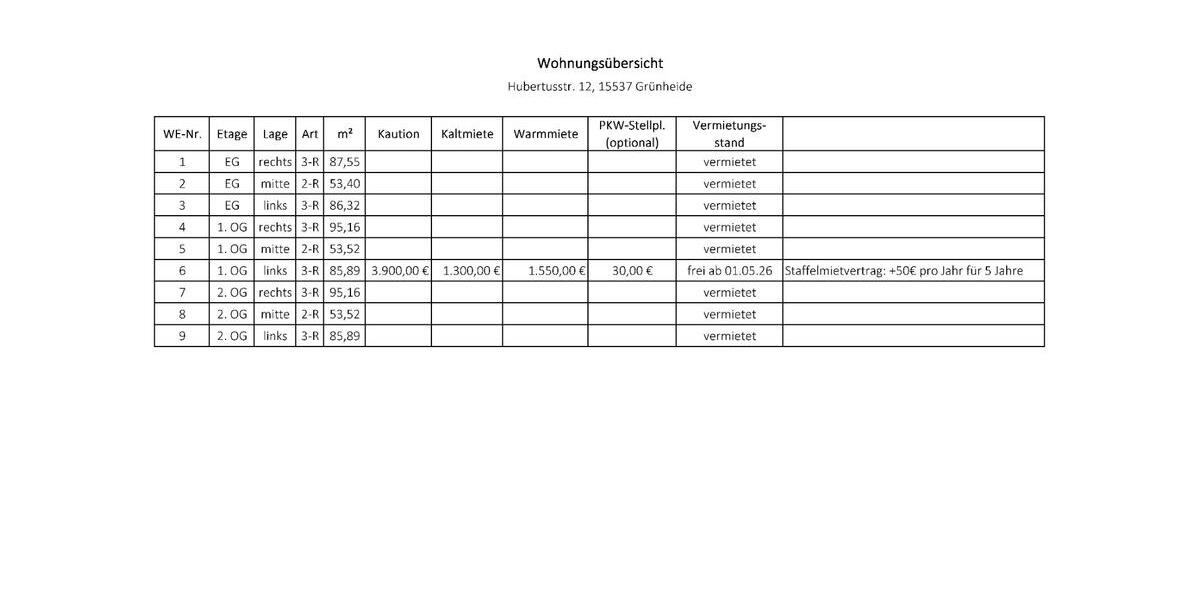 Etagenwohnung Erkner - 3 Zimmer, 86 m&sup2;, 1.300&euro; | Angebot:25887980