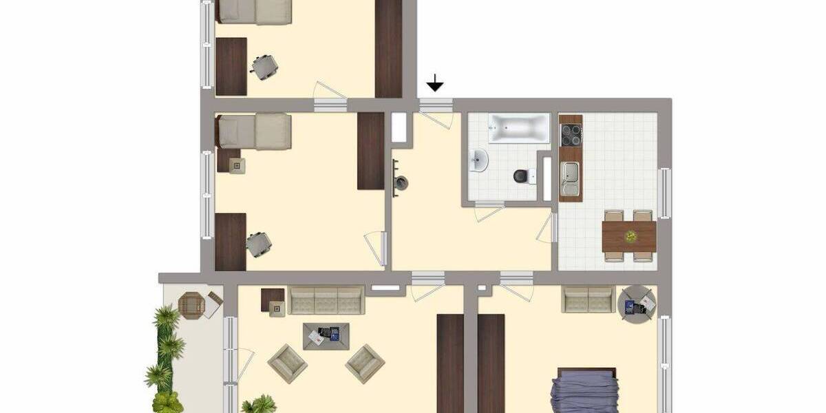 Etagenwohnung Merseburg Neumarkt (Vorstadt) - 4 Zimmer, 73 m&sup2;, 493&euro; | Angebot:26786952