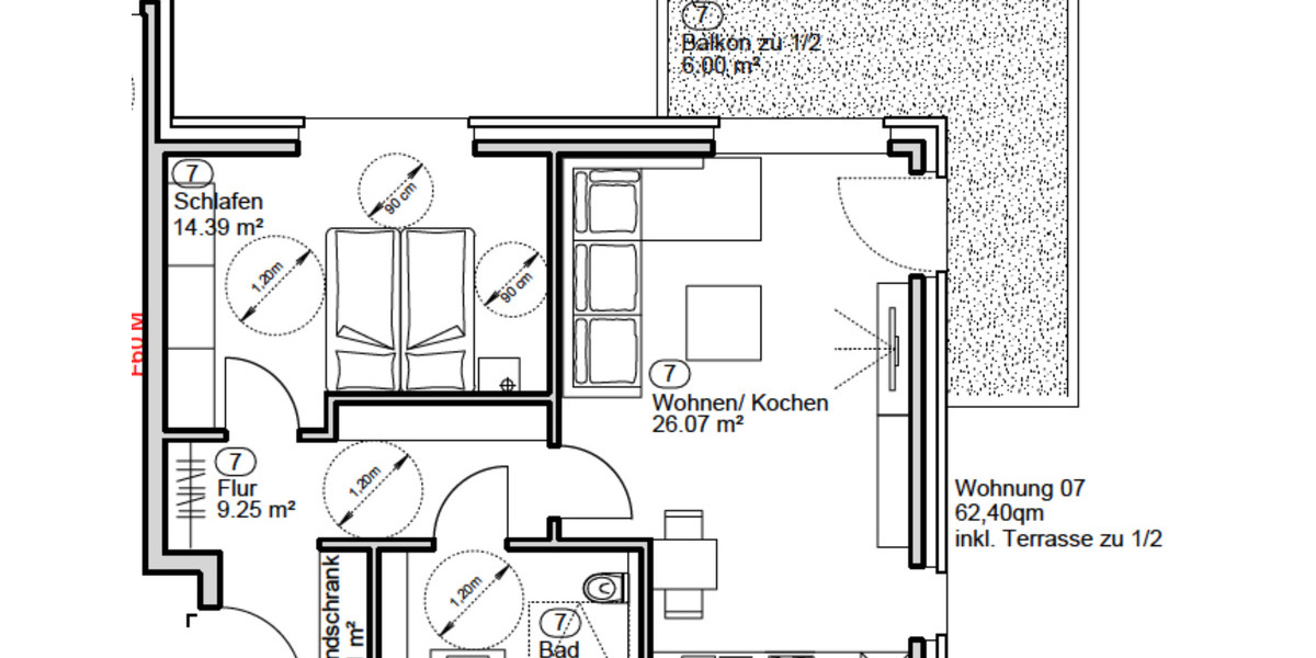 Etagenwohnung Goch - 2 Zimmer, 62 m&sup2;, 850&euro; | Angebot:25308398