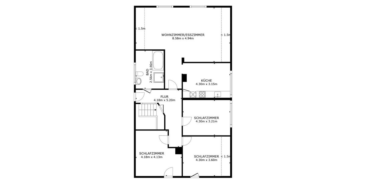 Dachgeschoßwohnung Obernkirchen - 4 Zimmer, 118 m&sup2;, 900&euro; | Angebot:26040021