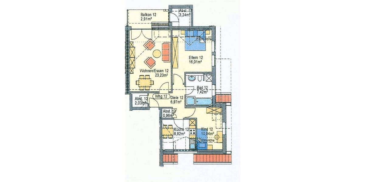Etagenwohnung Cloppenburg Krapendorf - 3 Zimmer, 78 m&sup2;, 565&euro; | Angebot:26118100