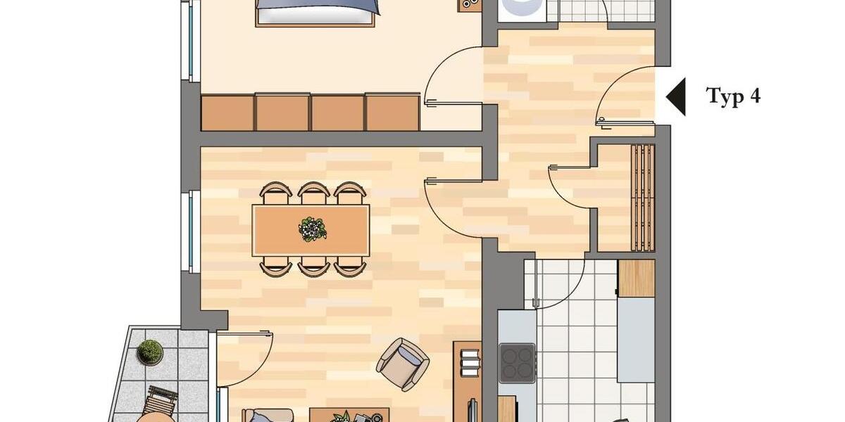 Erdgeschoßwohnung Hattingen - 2.5 Zimmer, 60 m&sup2;, 519&euro; | Angebot:25146300