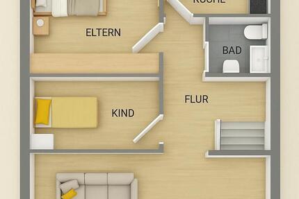 Schöne 3-Zimmer-DG-Wohnung mit EBK und Balkon in St. Georgen