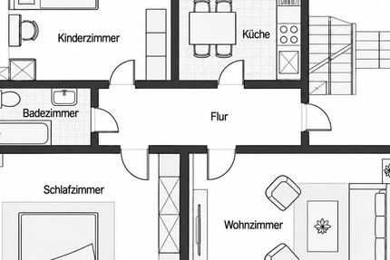 Wohnung Bochum Bochum-Mitte - 3 Zimmer, 70 m&sup2;, 720&euro; | Angebot:27600517