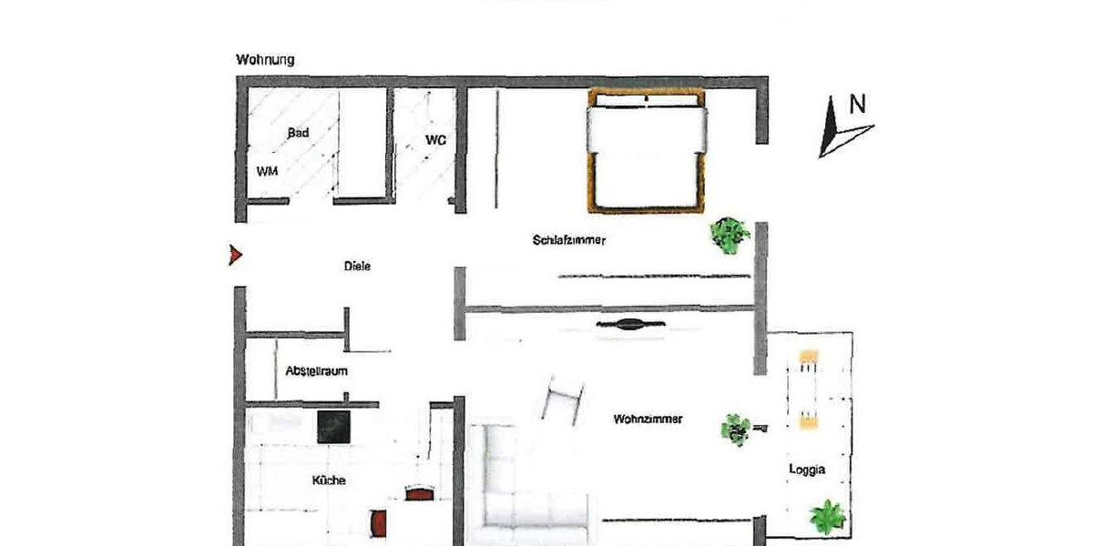 Etagenwohnung Selb - 2 Zimmer, 54 m&sup2;, 590&euro; | Angebot:26094588