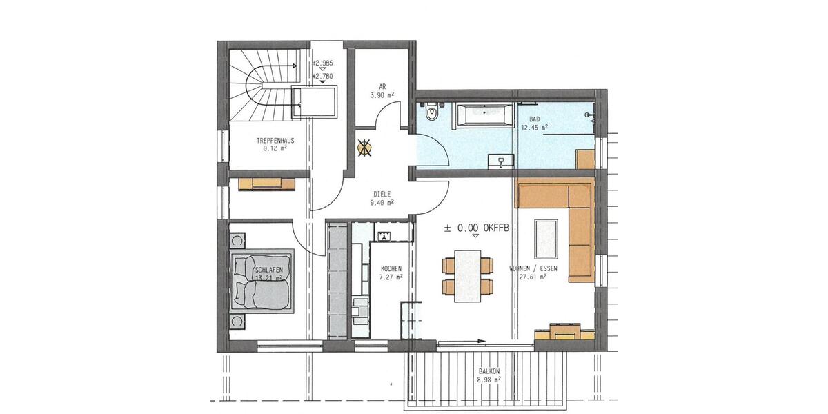 Etagenwohnung Büchlberg - 2 Zimmer, 76 m&sup2;, 900&euro; | Angebot:24419398