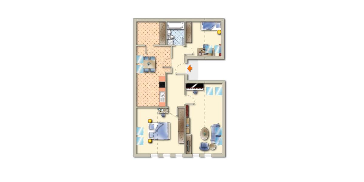 Etagenwohnung Buttstädt - 3 Zimmer, 76 m&sup2;, 440&euro; | Angebot:24380155