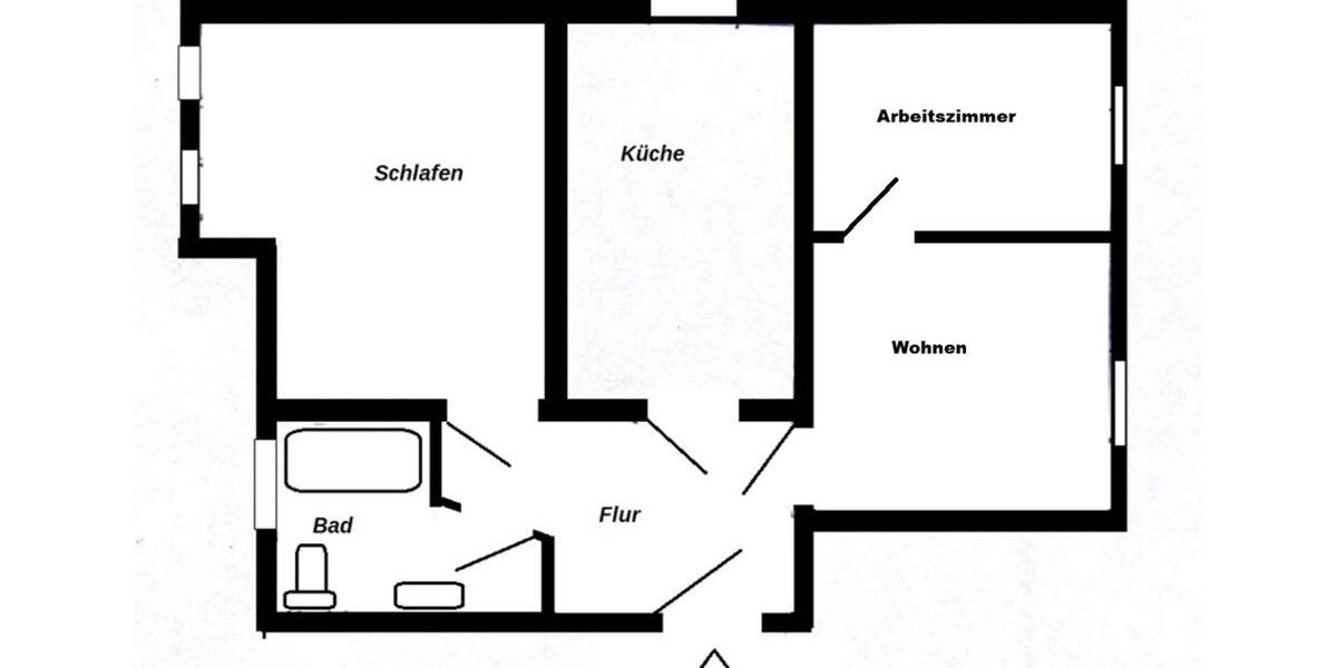 Etagenwohnung Kirchberg - 3 Zimmer, 65 m&sup2;, 390&euro; | Angebot:25910761