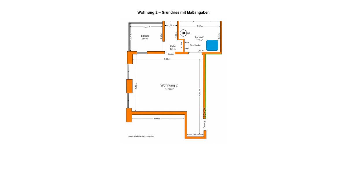 Etagenwohnung Baden-Baden Lichtental - 1 Zimmer, 43 m&sup2;, 749&euro; | Angebot:26697074