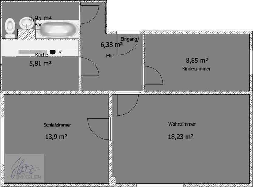 ***3-RAUMWOHUNG MIT EINBAUKÜCHE*** und Tageslichtbad mizt Wanne ab 1025 zu vermieten