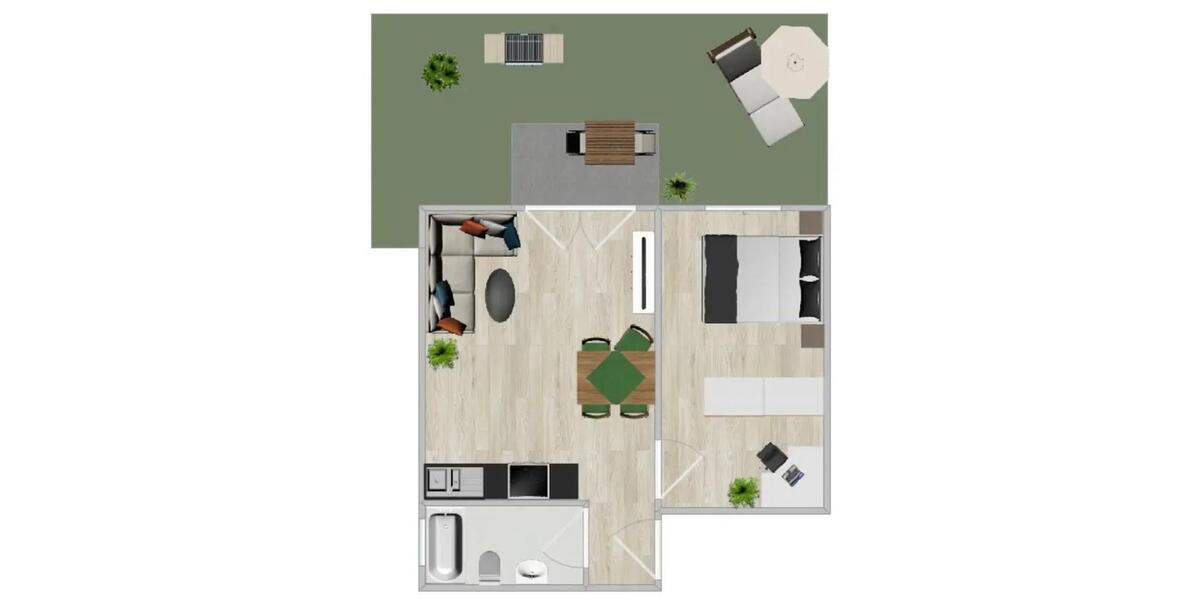 Hochparterre Calw - 2 Zimmer, 45 m&sup2;, 890&euro; | Angebot:25611442