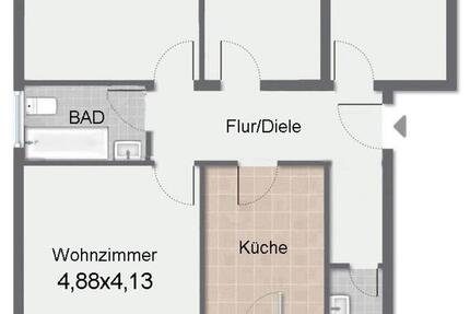 4 Zimmer Wohnung, 90m2, Balkon, komplett Saniert mit neuem Bad 4 zimmer