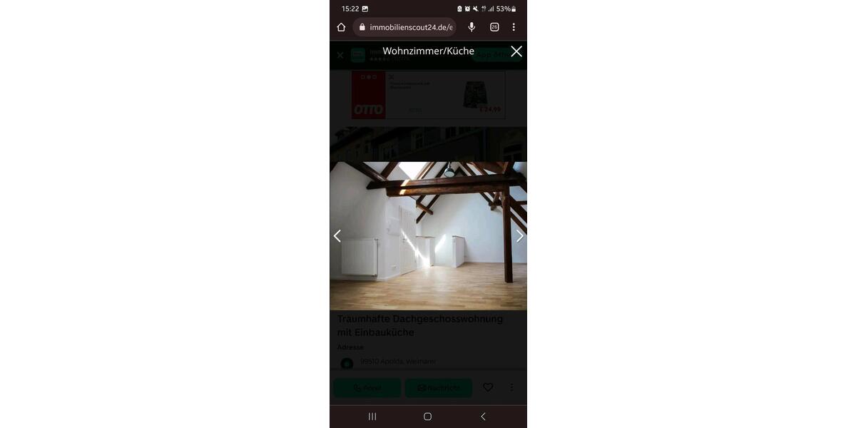 Dachgeschoßwohnung Apolda - 2 Zimmer, 61 m&sup2;, 740&euro; | Angebot:26665310