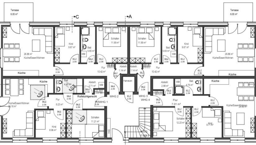 Erdgeschoßwohnung Riede - 3 Zimmer, 63 m&sup2;, 860&euro; | Angebot:25088808