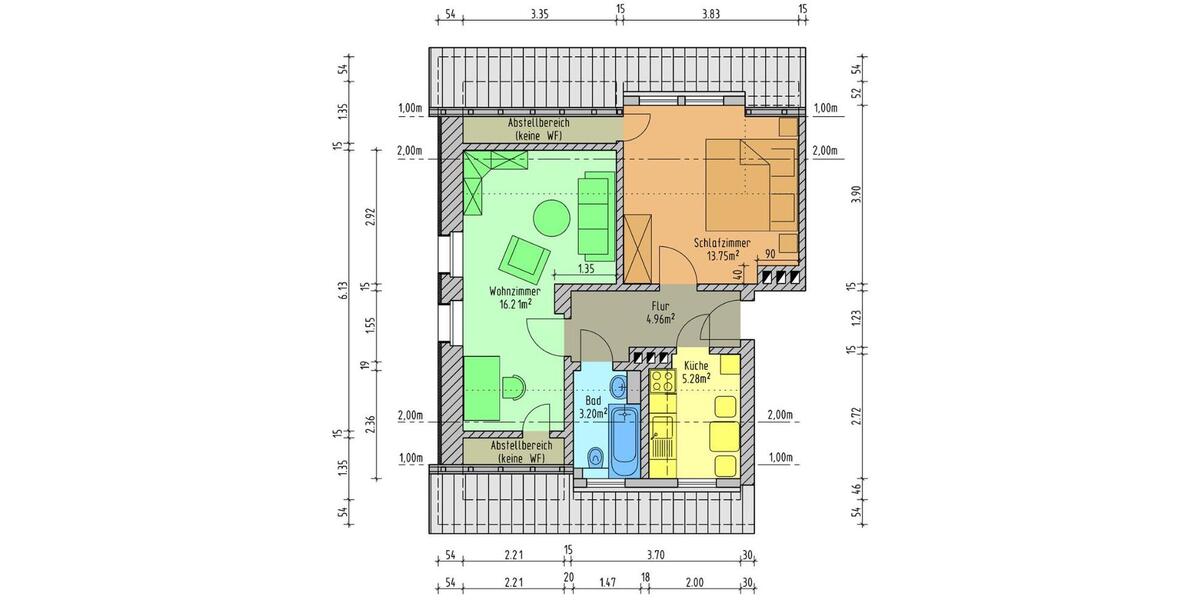 Dachgeschoßwohnung Mülsen - 2 Zimmer, 43 m&sup2;, 290&euro; | Angebot:23873135