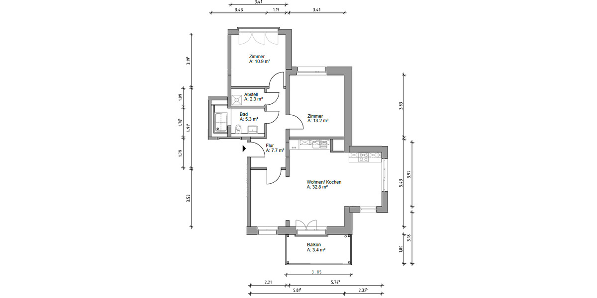 Etagenwohnung Prenzlau - 3 Zimmer, 76 m&sup2;, 492&euro; | Angebot:25916766