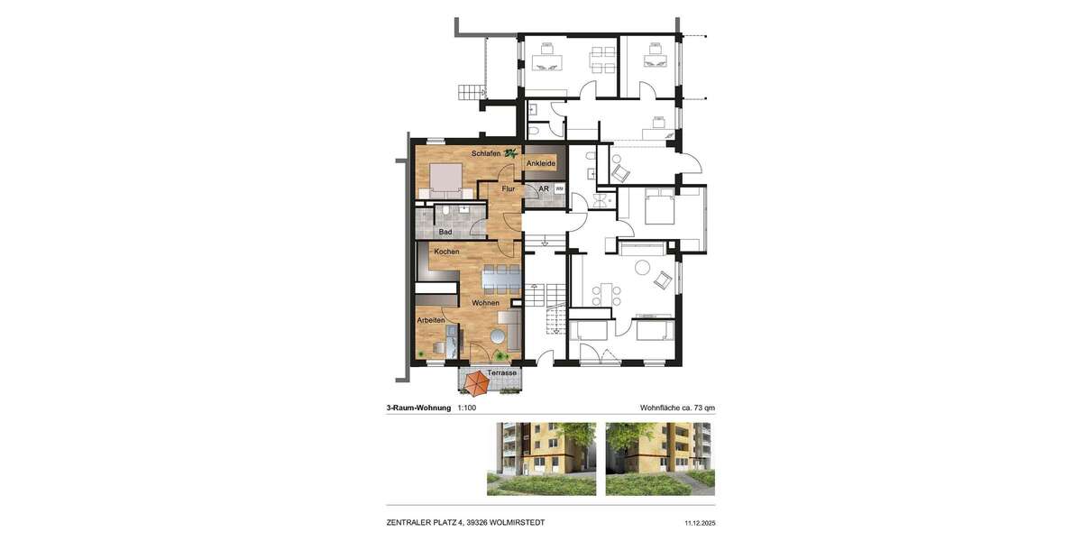 Etagenwohnung Wolmirstedt - 3 Zimmer, 73 m&sup2;, 621&euro; | Angebot:27005502