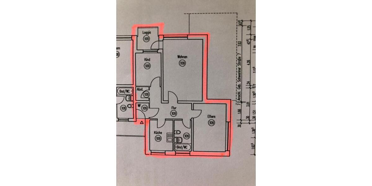 Etagenwohnung Osnabrück Eversburg - 3 Zimmer, 72 m&sup2;, 1.000&euro; | Angebot:26645772