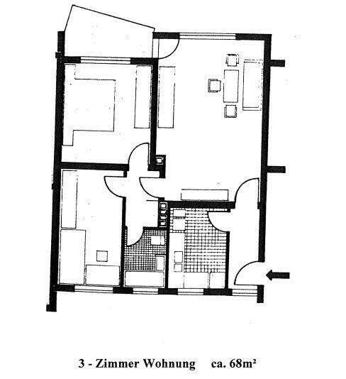 Etagenwohnung Kassel Süsterfeld/Helleböhn - 3 Zimmer, 68 m&sup2;, 510&euro; | Angebot:24812162