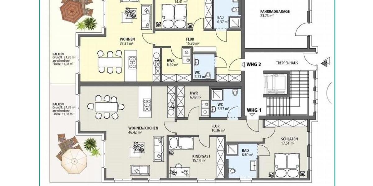 Erdgeschoßwohnung Obernkirchen - 3 Zimmer, 114 m&sup2;, 1.250&euro; | Angebot:26464392