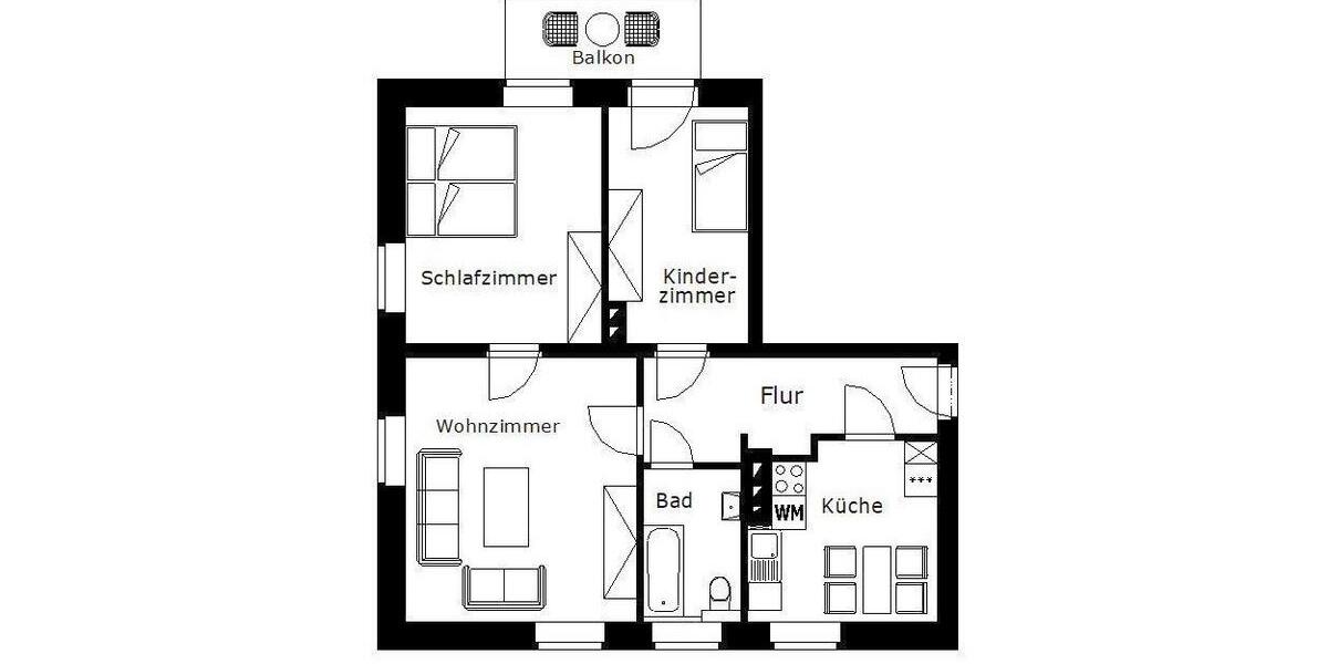 Erdgeschoßwohnung Plauen Bahnhofsvorstadt - 3 Zimmer, 67 m&sup2;, 354&euro; | Angebot:26550242