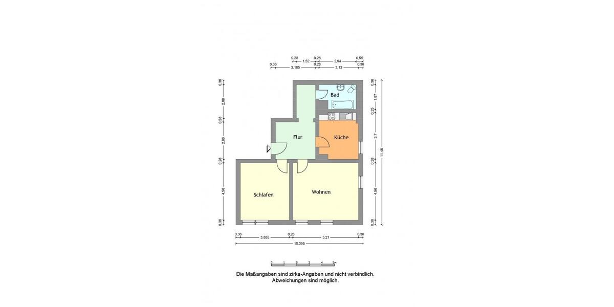 Etagenwohnung Merseburg - 2 Zimmer, 69 m&sup2;, 448&euro; | Angebot:21455534