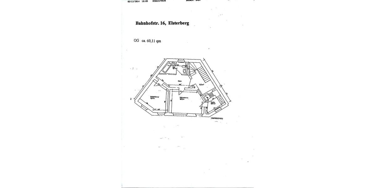Etagenwohnung Elsterberg - 2 Zimmer, 60 m&sup2;, 269&euro; | Angebot:13481640