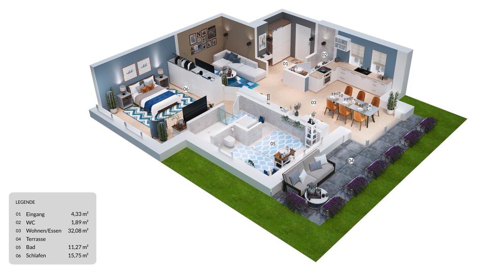 Etagenwohnung Neuenhaus - 3 Zimmer, 76 m&sup2;, 1.000&euro; | Angebot:20969718