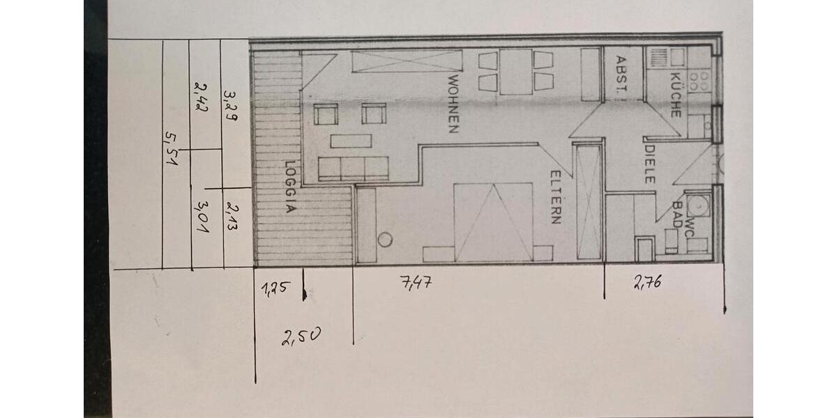 Etagenwohnung Frankenthal (Pfalz) - 2 Zimmer, 56 m&sup2;, 700&euro; | Angebot:26692699