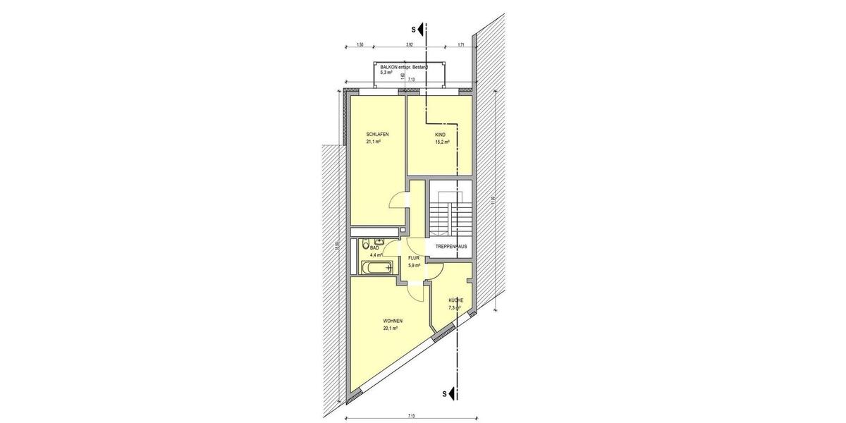 3-Zimmer-Wohnung mit 2 Balkonen – Erstbezug nach laufender Sanierung ab 01.05. 3 zimmer